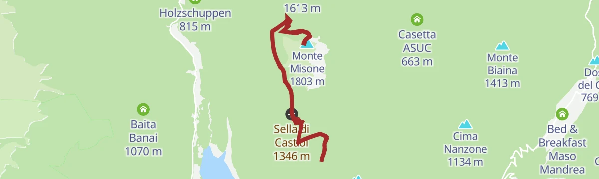 Route map: On the summit of Monte Misone